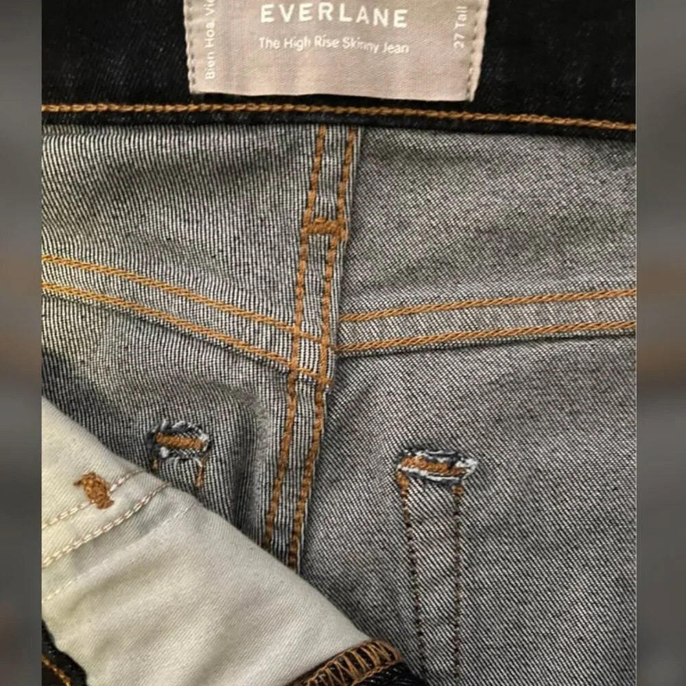 Everlane NEW The High Rise Skinny Jean Dark Indigo Wash size 27 Tall